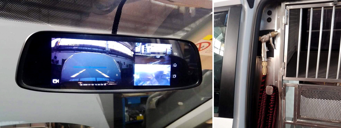 telecamera interna del veicolo sullo specchietto retrovisore