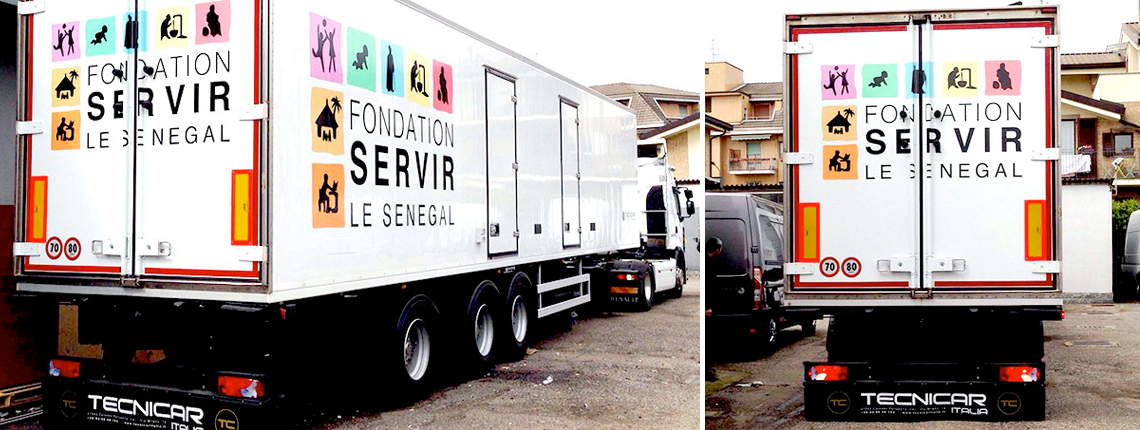 Allestimento TIR frigorifeto per trasporto ghiaccio fondation sevir le senegal