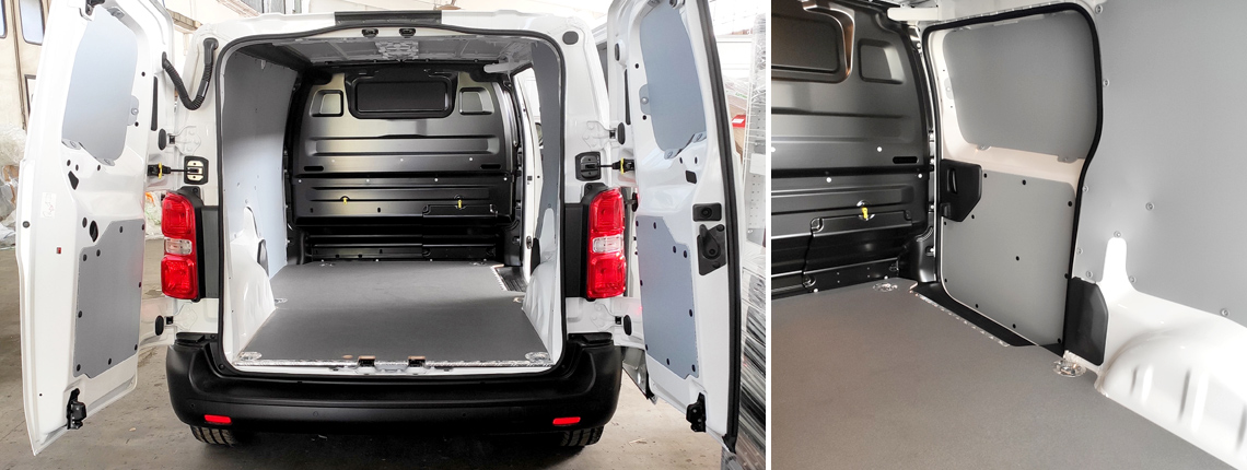 rivestimenti per furgoni pianale legno fenolico pannellatura laterale in ppl oper vivaro citroen jumpy